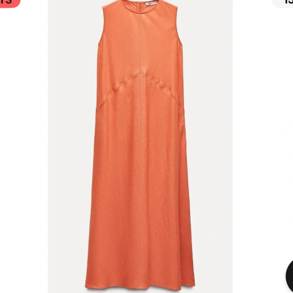 Zara Midi Linen Dress Small - Picture 2 of 5